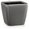 LECHUZA Jardinière de table QUADRO LS 21 ALL-IN-ONE Charbon métallique