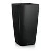 Pot - LECHUZA - Cubico Premium 30 - Noir brillant - 56 cm - 14 L avec réserve d'eau