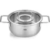 Fissler Collection Pure Sautoir En Acier Inoxydable (24 cm, 3,9 l) Avec Couvercle En Verre Et Graduation Intérieure, Compatible Induction