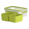 Boîte pour goûter - emsa - CLIP & GO - 0,55 L - Transparent / Vert - Enfant