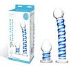 Glas - Double Penetration Glass Swirly Dildo & Butt Plug Set 2 pcs