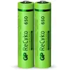 GP Batteries GP NiMH ReCyko AAA 650mAh 1,2V rechargeable, 2 pièces