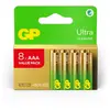 Piles alcalines gp Ultra aaa LR03, paquet de 8