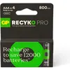 Pile rechargeable GP AAA ReCyckO PRO lot de 4 800mAh TU