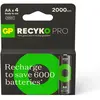 Pile rechargeable GP AA ReCyckO PRO lot de 4 2000mAh TU