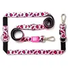 Laisse multifonctions Max & Molly Leopard Pink pour chien - taille L : L 200 x l 2,5 cm