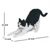 Jekca Blocs De Construction -chat Calico Noir Qui S'etire