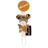 Soframar Les Deglingos attache-sucette tigre junior 13 cm en peluche marron