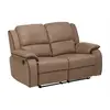 Vente-Unique Canapé 2 places relax en microfibre - HERNANI - Marron - Classique - Avec accoudoirs