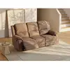 Vente-Unique Canapé 3 places relax en microfibre HERNANI - Marron - Classique - Avec accoudoirs