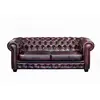 Linéa Sofa Canapé chesterfield 3 places BRENTON 100% cuir de
