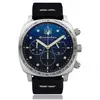 Montre Homme Spinnaker HULL Chronographe Cadran bleu Bracelet cuir ble...
