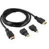 XCSOURCE 1.5 m 3en1 HDMI vers HDMI / Mini / Micro HDMI Câble d'Adaptation pour PC TV Téléphone