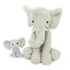 Peluche Eléphant maman et bébé Les Ptipotos Gris clair (35 cm)