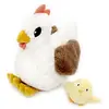 Peluche Ptipotos Poule Maman/Bebe BLANC Les Déglingos