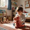 Peluche T-Rex Les Ptipotos maman et bébé Terracotta (29 cm)