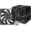 Arctic Lot de 5 Ventilateurs de boitier F12 PST - 12cm (Noir)