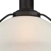 Suspension retro Bronze et Verre Opale 1 Ampoule