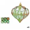 Krist+ Set of Christmas balls Diamond Green Plastic 8 x 9 x 8 cm (12 Units)