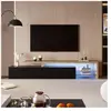 PERGAR Meuble TV 200 cm,avec éclairage LED, rangement, aspect bois, ét...