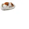 Peluche chat Endormi 33cm J-multicolore