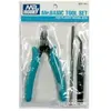 Mr Hobby -Gunze Basic Tool Set(Nipper,Angled Tweezer,File)for Plastic ModelKits  - Outil et accessoires  - Gunzbtf001