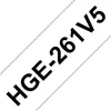 Brother HGE-261V5 - ruban lamine - 5 cassette(s) - Rouleau (3,6 cm x 8 m)