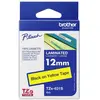 Brother TZE631S PTOUCH Ruban laminé 12 mm/4 m Jaune/Noir