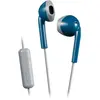 JVC, Ecouteurs Boutons filaires colorés avec télécommande, HA-F19M-AH-E (Bleu)