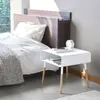 Yamazaki 4229 Plain Low Side Table, White, Steel/Wood, 35 x 35 x 35 cm