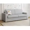 Vente-Unique Canapé 3 places convertible express en tissu gris - Couchage lattes larges 140 cm - Matelas 18 cm CALITO