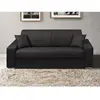 Vente-Unique Canapé 3 places convertible express en tissu EMIR - Anthracite - Couchage 140 cm - Matelas 22 cm