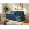VENTE-UNIQUE Canapé 3 places convertible express en tissu CALIFE - Bleu foncé - Couchage 140 cm - Matelas 22 cm