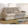 VENTE-UNIQUE Canapé 3 places convertible express en tissu CALIFE - Beige- Couchage 140 cm - matelas 18 cm