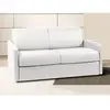 VENTE-UNIQUE Canapé 2 places convertible express en simili CALIFE - Blanc - Couchage 120 cm - Matelas 18 cm