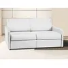 VENTE-UNIQUE Canapé 3 places convertible express en simili CALIFE - Blanc - Couchage 140 cm - Matelas 14 cm