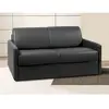 Vente-Unique Canapé 2 places convertible express en simili noir - Couchage 120 cm - Matelas 22 cm CALIFE
