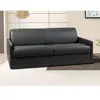 VENTE-UNIQUE Canapé 4 places convertible express en simili CALIFE - Noir - Couchage 160 cm - Matelas 22 cm