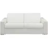 Vente-Unique Canapé 3 places convertible express en simili blanc - Couchage 140 cm - Matelas 18 cm avec mémoire de forme CALITO