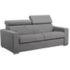VENTE-UNIQUE Canapé 3 places convertible express en tissu VIZIR - Gris - Couchage lattes larges 140 cm - Matelas 16 cm avec mémoire de forme DUNL