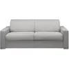 Vente-Unique Canapé 4 places convertible express en tissu gris - Couchage lattes larges 160 cm - Matelas 16 cm avec mousse à mémoire de forme CALITO