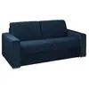 Vente-Unique Canapé 3 places convertible express en velours bleu nuit - Couchage lattes larges 140 cm - Matelas 16 cm avec mousse à mémoire de forme CALITO