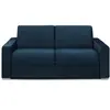 Vente-Unique Canapé 3 places convertible express en velours bleu nuit - Couchage lattes larges 140 cm - Matelas 18 cm avec mémoire de forme CALITO