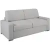 VENTE-UNIQUE Canapé 3 places convertible express en tissu CALITO - Gris - Couchage lattes larges 140 cm - Matelas 18 cm avec mémoire de forme DUN