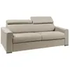 Vente-Unique Canapé 4 places convertible express en tissu beige - couchage 160 cm - Matelas 18 cm avec mémoire de forme VIZIR