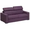 Vente-Unique Canapé 3 places convertible express en tissu violet - couchage lattes larges 140 cm - Matelas 18 cm avec mémoire de forme VIZIR