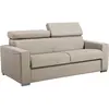 Vente-Unique Canapé 3 places convertible express en tissu beige - couchage 140 cm - Matelas 18 cm avec mémoire de forme VIZIR