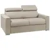 Vente-Unique Canapé 2 places convertible express en tissu beige - couchage 120 cm - Matelas 18 cm avec mémoire de forme VIZIR