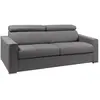 Vente-Unique Canapé 4 places convertible express en tissu gris - couchage lattes larges 160 cm - Matelas 14 cm avec mémoire de forme VIZIR