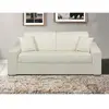 Vente-Unique Canapé 3 places convertible express en simili EMIR - Blanc - Couchage à lattes larges 140 cm - Matelas 18 cm